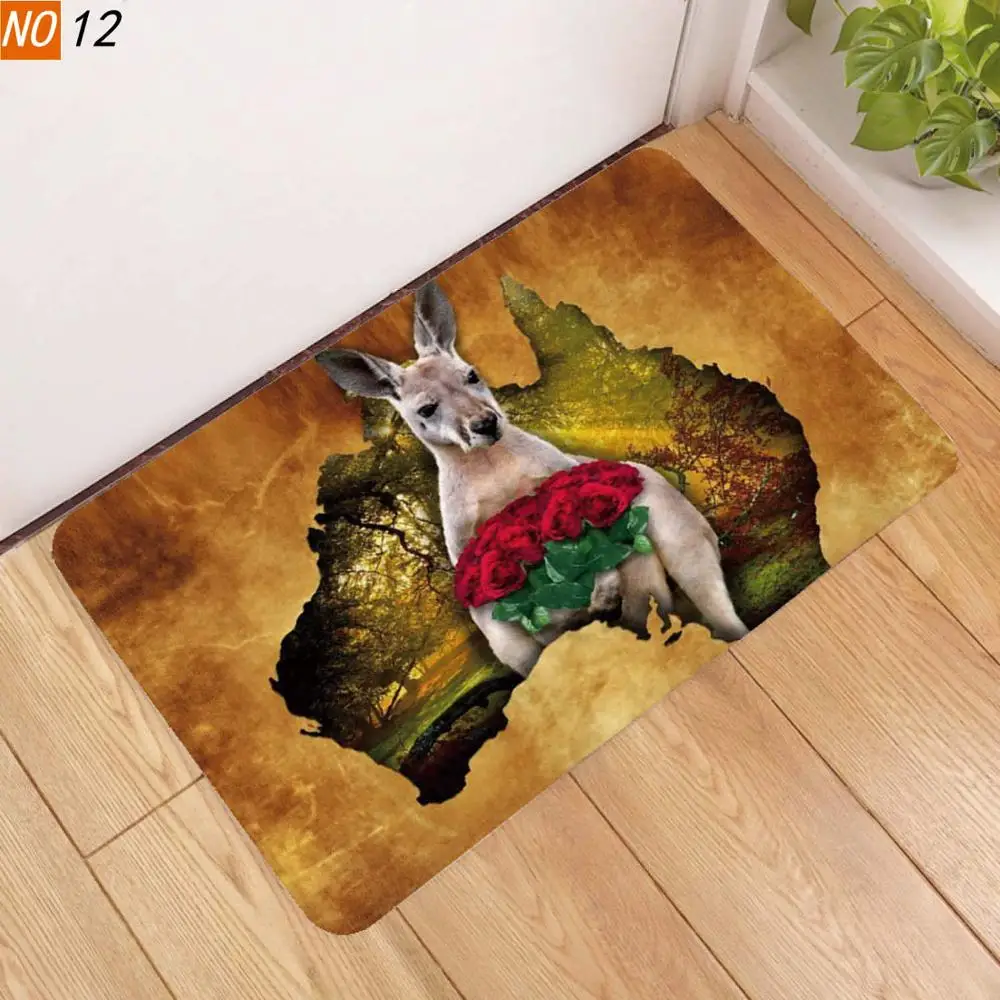 Противоскользящий коврик OIMG для ванной с 3D принтом лошади кенгуру коала