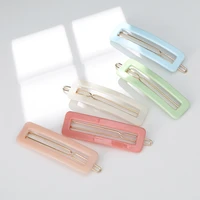 new cute candy color accrylic geometric rectangle metal baby hair frog bb clips girls hairpins hair clip kids headwear children