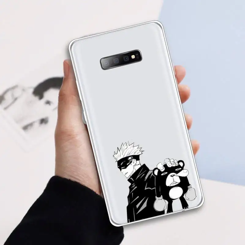 

Jujutsu Kaisen Gojo Satoru animne Phone Case Transparent For Samsung Galaxy S A 5 7 8 9 2015 20 edge plus 10 e lite 2019