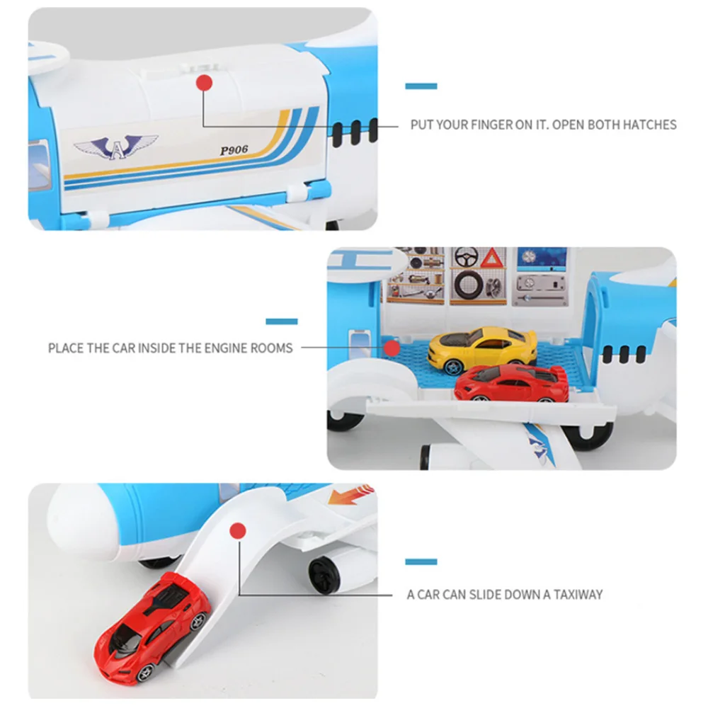 Children Aircraft Mold Set Toys Transport Airplane Track Inertia Car Model Puzzle Fly Plane With 2 Cars | Игрушки и хобби