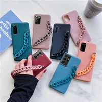 silicone bracelet wriststrap phone case for samsung galaxy s21 ultra note 20 ultra note 10 plus lite 9 8 matte soft back cover