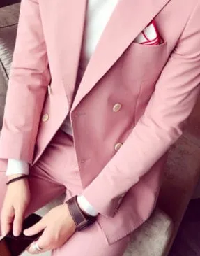 

MyLoddy 3 Pieces Set Men Suits For Wedding Bridegroom Dress Mens Double Breasted Suits Slim Fit Tuxedos(Jacket +Vest + Pants)