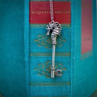 new fashion hippocampus key pendant necklace creative antique alloy jewelry mens and womens punk style necklace wholesale