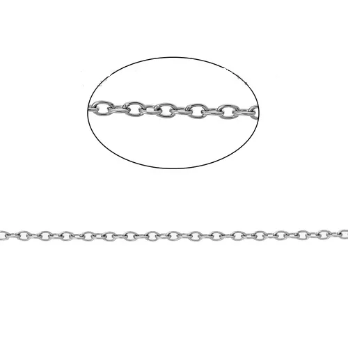 

Hot Sell 304 Stainless Steel Link Cable Chain Findings Silver Color 1.5x1mm, 2 M