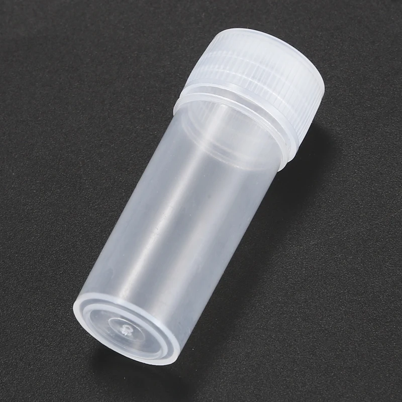 50x Plastic Sample Bottle 5ml Test Tube Lab Small Vial Storage Container + Lid | Красота и здоровье