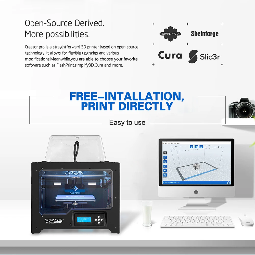 3D-принтер Flashforge Voxelab суперпредложения двойной экструдер Dreamer Creator Pro ЖК-дисплей