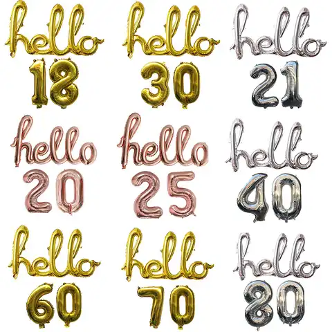 Воздушные шары из фольги, золотистые, серебристые, с цифрами 16 дюймов, для дня рождения 18, 21, 25, 30, 40, 50 лет, украшения для дня рождения, 3 шт.