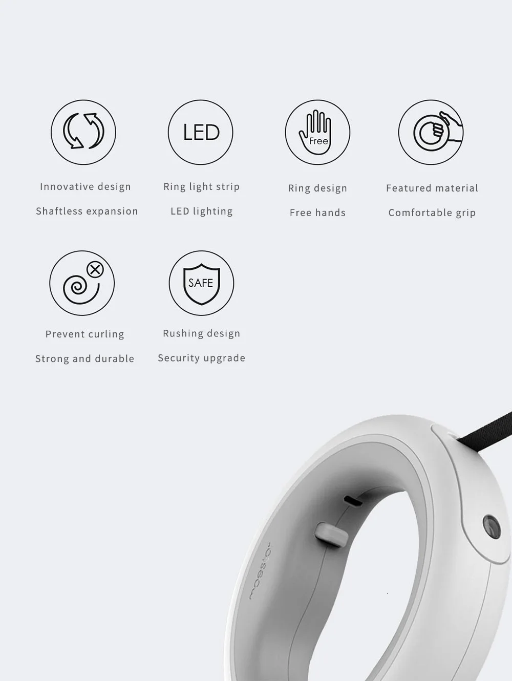 Xiaomi Moestar Retractable Dog Leash Ring Led Lighting Flexible Pet Collar Dog Puppy Traction Rope Belt Length 2.6m Smart Remote