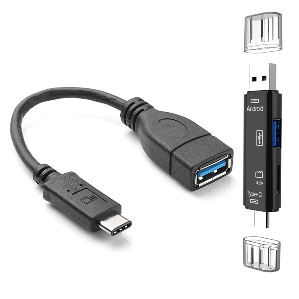 3в1 держатель для карт памяти Micro SD Type C к USB OTG Кабель адаптер ПК ноутбука поддержка