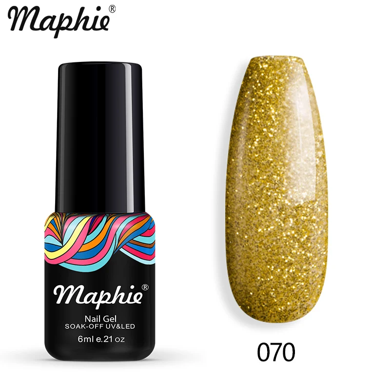 070 Maphie бриллиантовый блеск с ультрафиолетовым свечением Гель-лак для ногтей мерцающий декор с блестками Блестящий лак для ногтей полуперманентный лак Led синий гель для ногтей - Цвет: 070