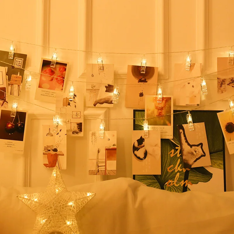 Рождественские украшения для дома 1 м 3 6 светодиодные светильники с зажимом