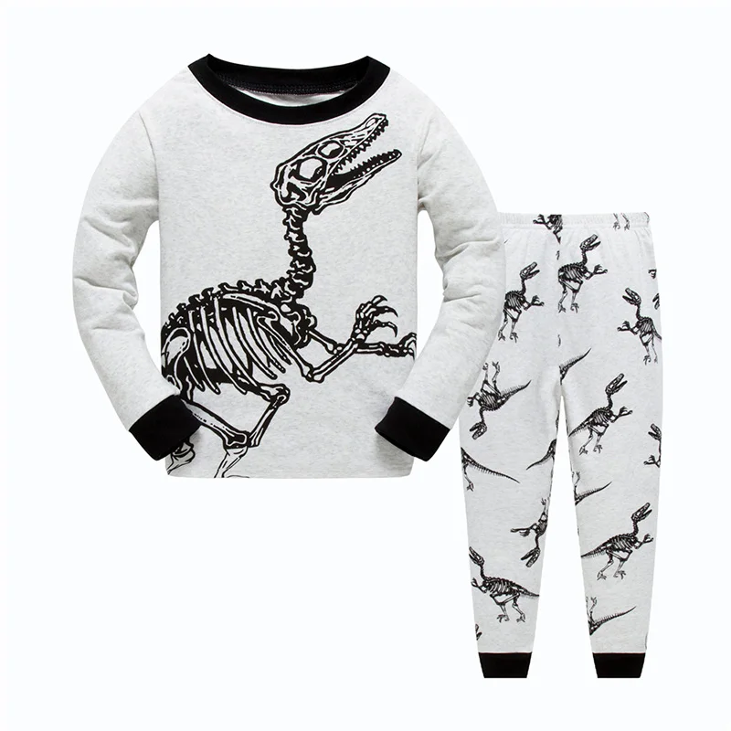 Новая детская одежда для сна с длинными рукавами детские пижамные комплекты