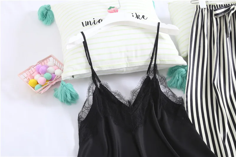 Модные шелковые сексуальные пижамы для женщин пижамный комплект ночная рубашка +