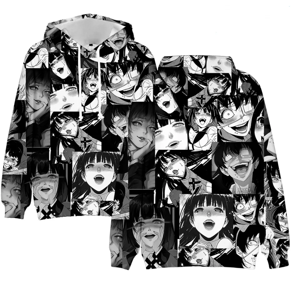 Толстовки Kakegurui из японского аниме для мальчиков и девочек, толстовки в стиле хип-хоп, Harajuku, Осень-зима, повседневные толстовки Kakegurui