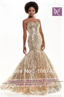 dresses free shipping 2016 sexy gold sequins lace mermaid party homecoming bridal prom quinceanera dress