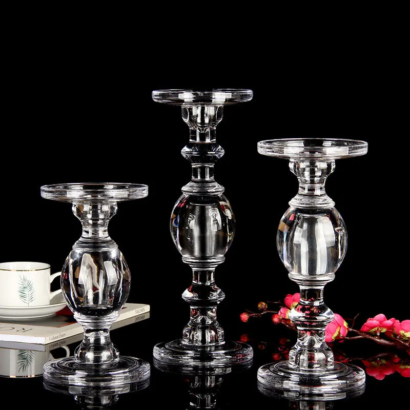 Стеклянная свеча подсвечник с конусом для подсвечников обеденных свечей