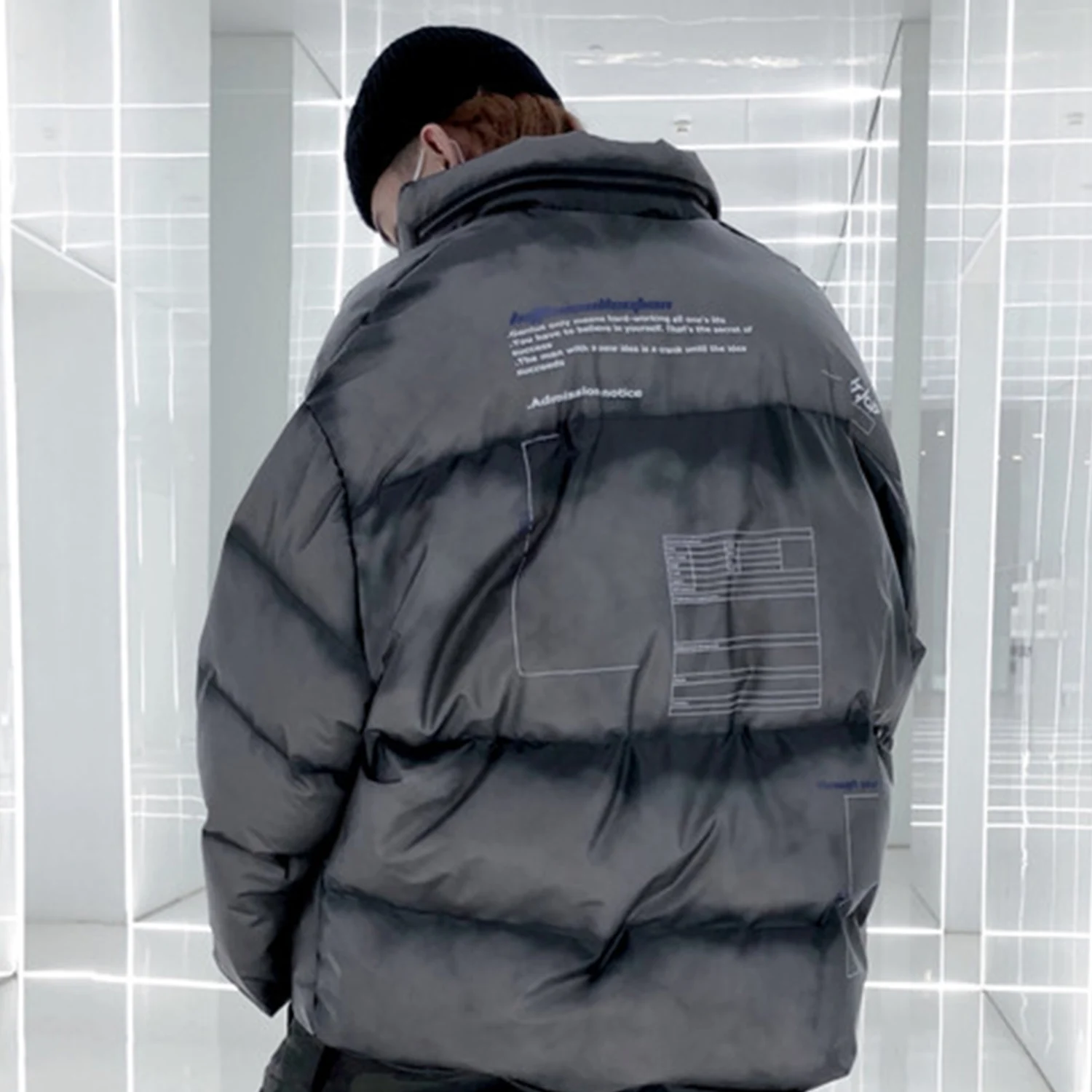 11 BYBB'S темные прозрачные парки из ПВХ с буквенным принтом мужские пальто в стиле