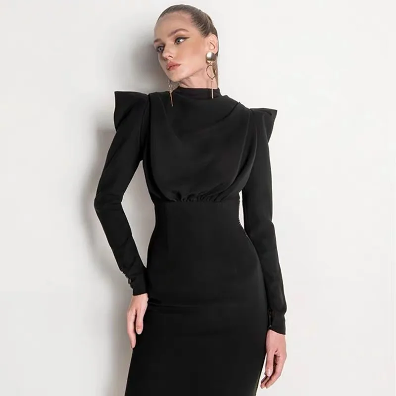 Женское бархатное платье-миди с открытой спиной и воротником-стойкой - купить по