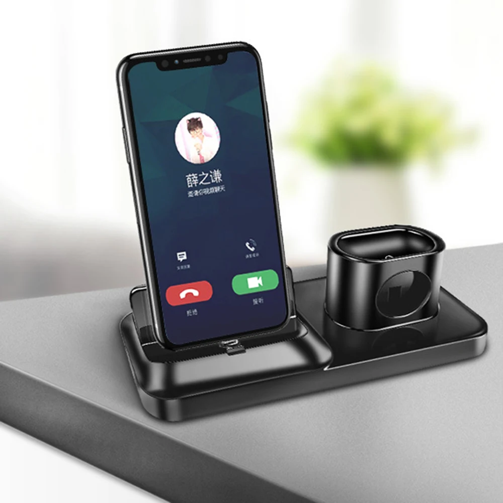 Супер практичная 3-1 Магнитная зарядная подставка для IPhone Iwatch Airpods высокое