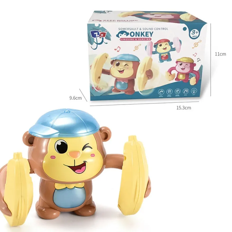 

Kids Gift for Boys Girls Voice Control Touch Control Toys Electric Flipping Dancing Funny with Music Rolling Monkey