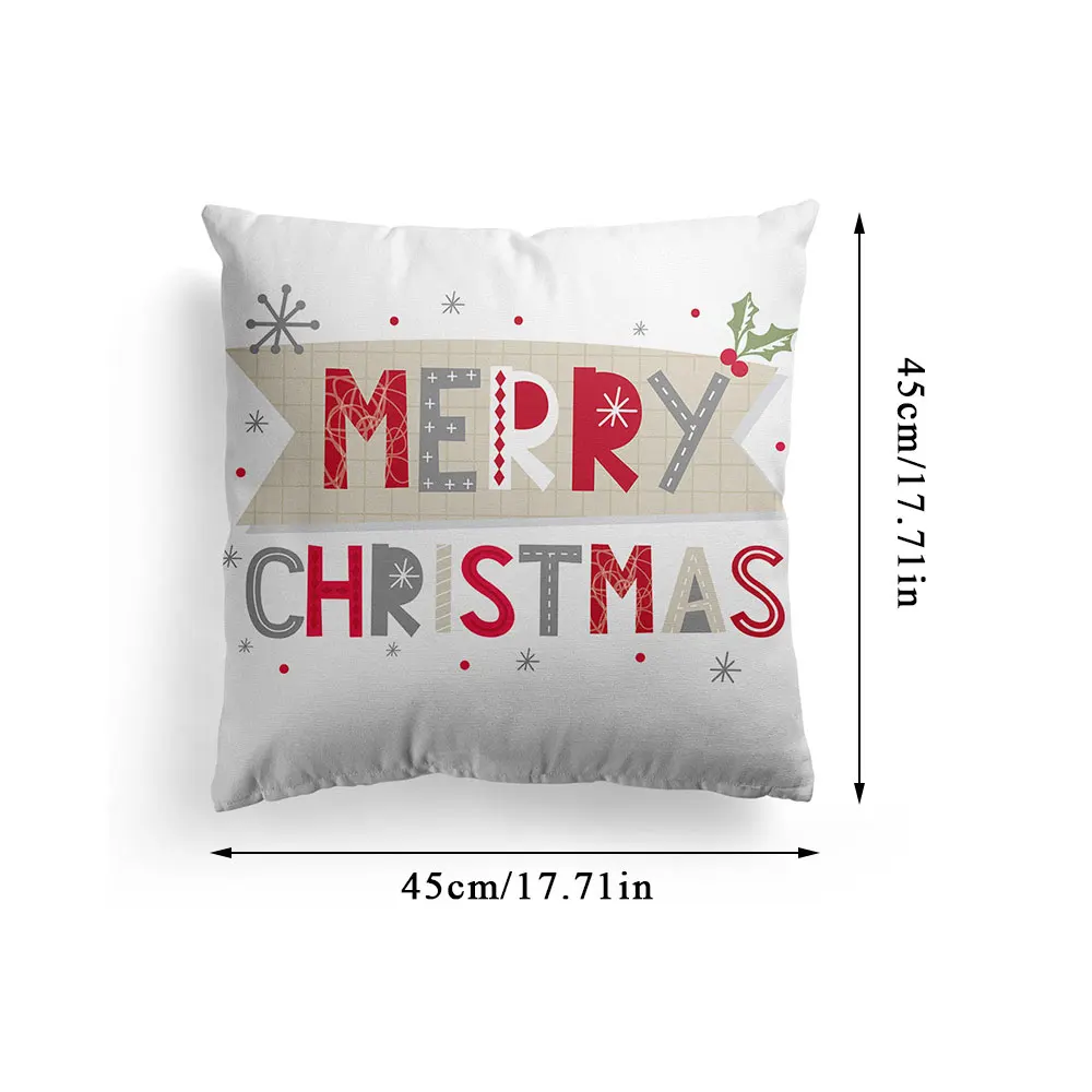 

Merry Christmas Throw Pillows Covers Square Cushion Cover Santa Claus Decorative Pillow Case For Sofa Car Home Decor 45*45cm
