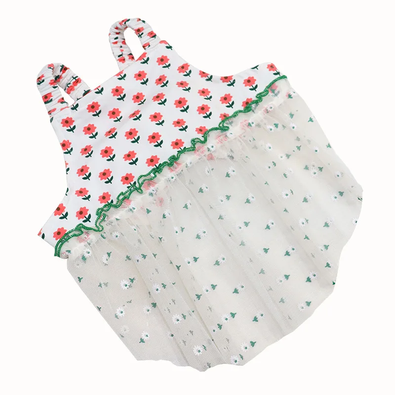 

Summer small skirt flower short skirt strap skirt gauze skirt cute fat dog short body cotton summer thin section
