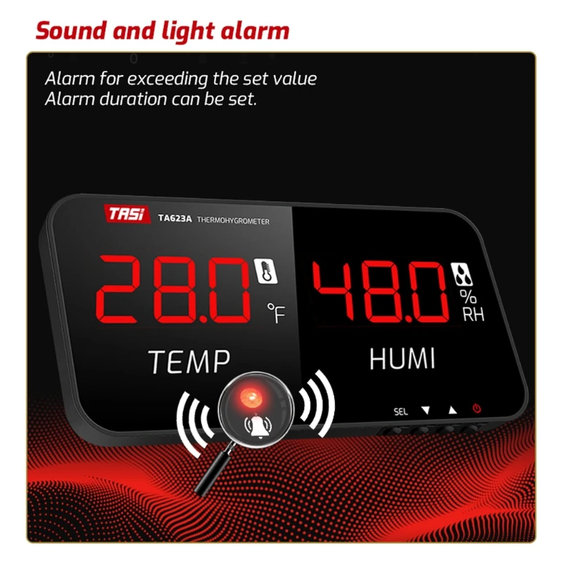 

32*17cm Intelligent Hygrometer Termometer Temperatury Humidity Meter 13" LCD Digital Screen with High Low Alarm function