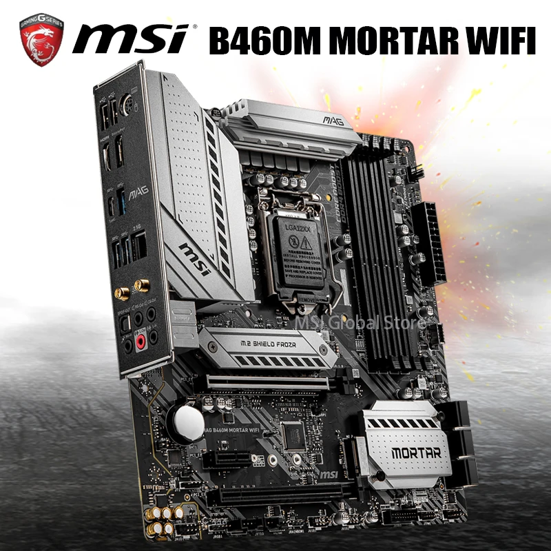 Kaufen LGA 1200 MSI MAG B460M MÖRTEL WIFI Motherboard PCI-E 3,0 M.2 DDR4 2933MHz Overlocking Desktop Intel B460 Placa-mãe 1200 Neue