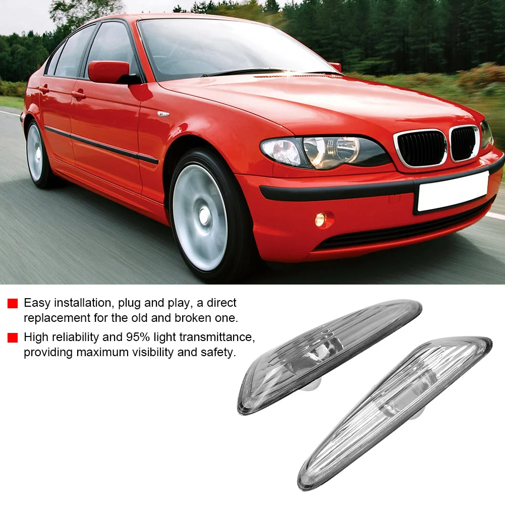 

1 Pair Turn Signal Side Marker Lamp Cover 63137165915 63137165916 Fits For E46 325i 325xi 330i 330xi 2002-2005