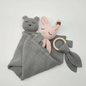 Кролик игрушки медведь успокаивает аппетит полотенце ребенок спокойный спящий плюшевый успокаивающий игрушка Младенцы слюнявчик Прорезыватель полотенце новорожденный носовой платок игрушки