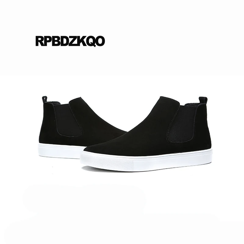 челси высокий верх полнозернистая кожа черный кроссовки батильоны осень ботинки