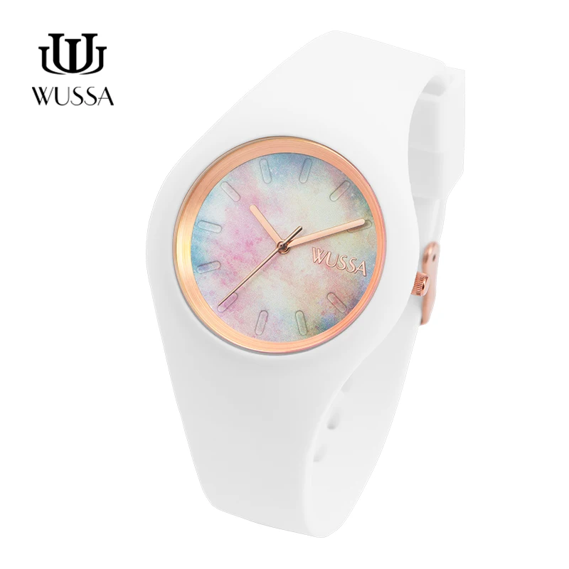 WUSSA желе кварцевые женские часы | Наручные