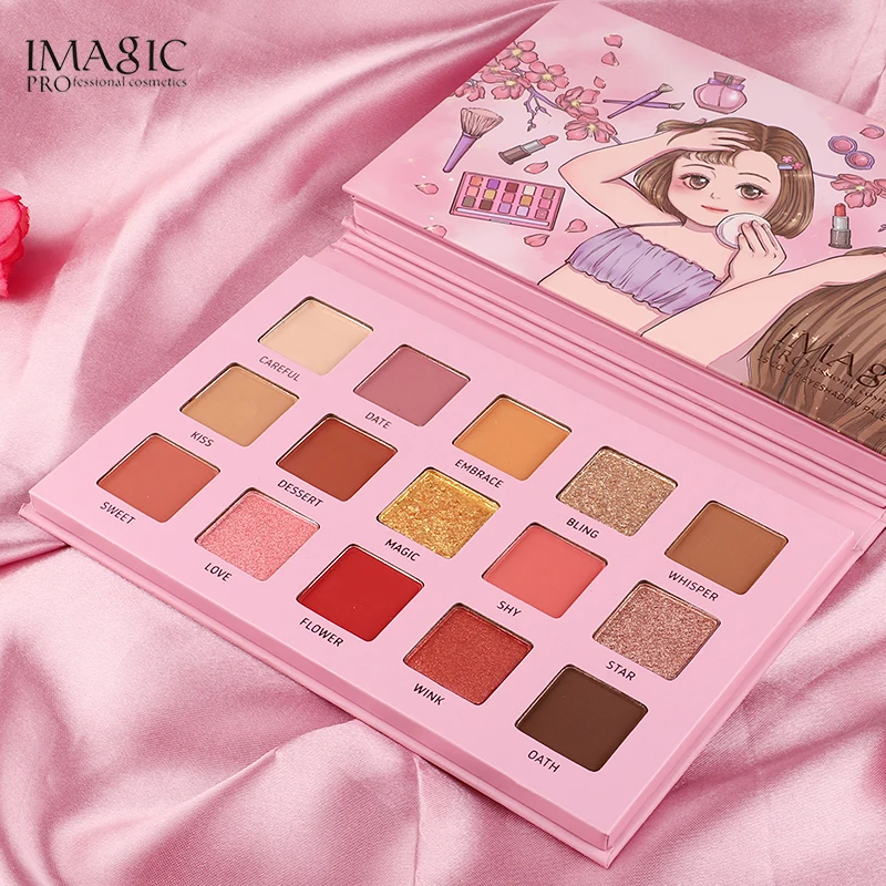 IMAGIC металлический матовый набор палитр теней для век пигмент водостойкая