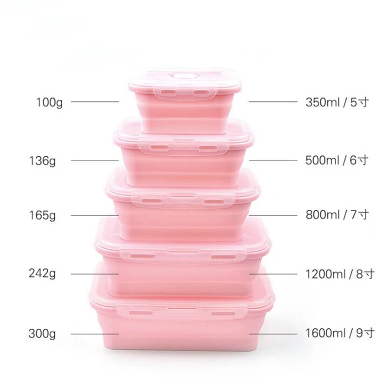 Silicone Collapsible Lunch Box Food Storage Containers Microwave Eco-Friendly Safe bento Folding Lunchbox lonchera | Дом и сад