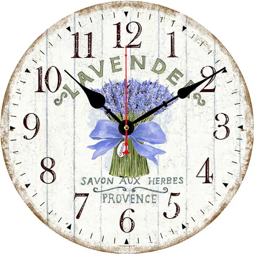 

Круглые бесшумные часы с цветами на батарейках, декоративные настенные часы 16 дюймов во французском стиле для гостиной, кухни, спальни