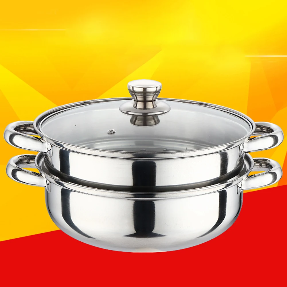 28 см полировка нержавеющая сталь легко чистить двойного назначения 2 уровня с