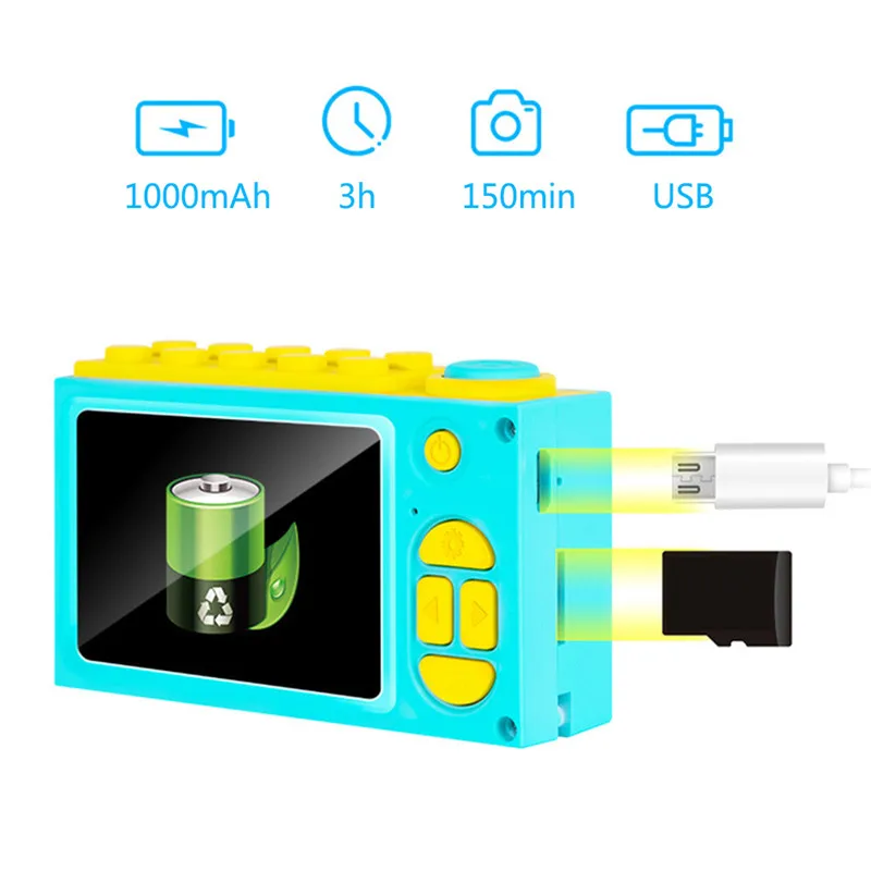 8.0MP Мини цифровой Камера 2 дюймов с милым рисунком Камера игрушки для детей, подарок на день рождения 1080P игрушки малыша Камера