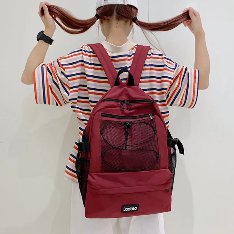 Однотонный рюкзак для девочек-подростков школьные ранцы колледжа женская