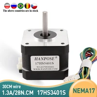 1pcs 17hs3401s free shipping and quality 4 lead nema17 stepper motor 42 motor 42bygh 1 3a ce rosh iso cnc for 3d printer