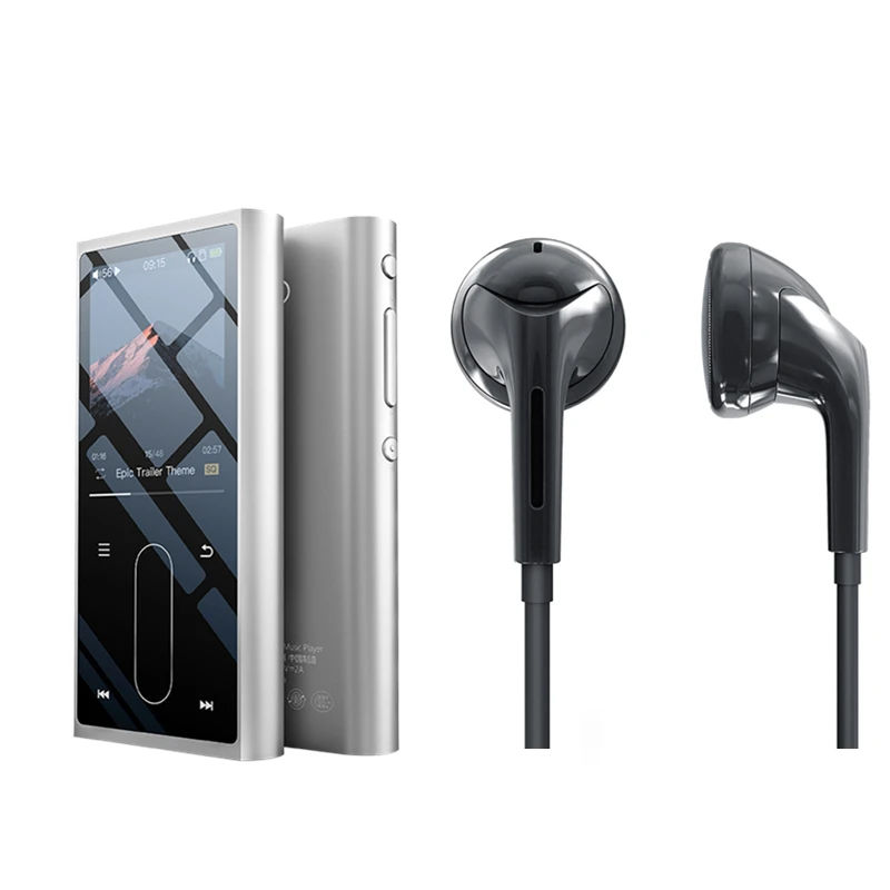 M3k Silver-EM3K Распродажа комплектов M3K+ EM3K FiiO M3K спорт аудио мини HiFI Mp3 плеер с голосовой перекодировкой для студентов, детей с наушниками EM3K - Цвет: M3k Silver-EM3K