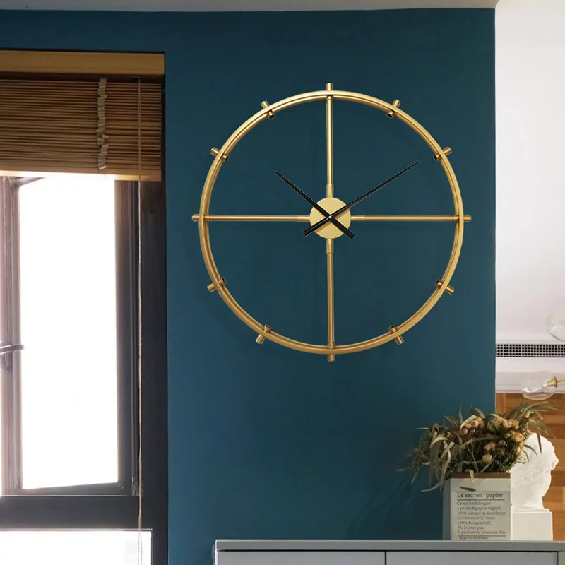 

Luxury Large Clocks Home Decor Metal Gold Wall Clock Kitchen Silent Wall Watch Modern Bedroom Living Room Decoration Gift