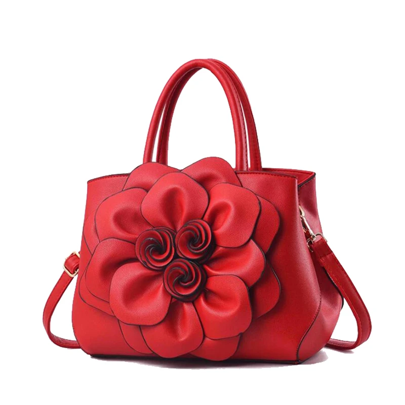 21 Клубная Брендовая женская сумка среднего размера с трехмерным цветком высокое