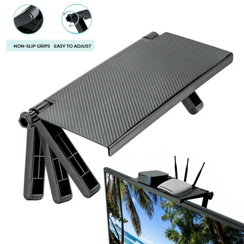 

Adjustable TV Screen Top shelf TV Display Storage Rack Desk Screen Organizer Desk Home Office Screen Shelf Home Office