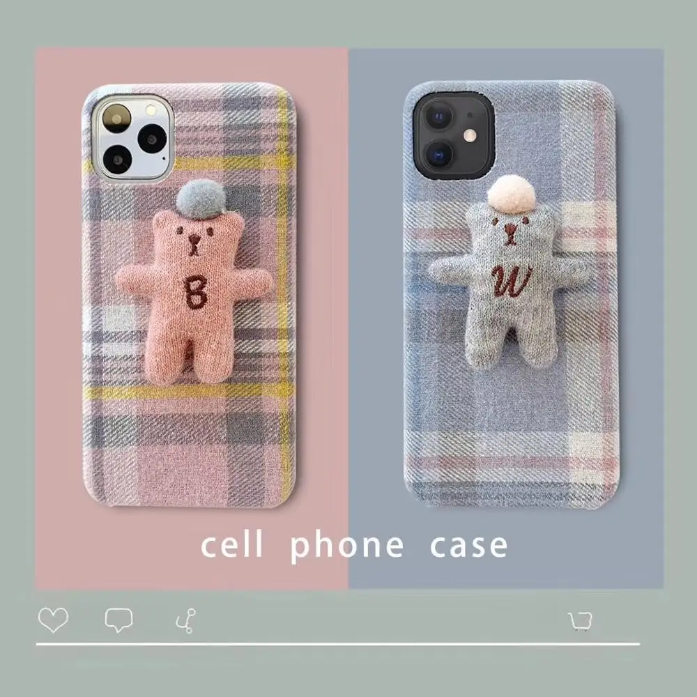 ORYKSZ 3D Ткань текстуры медведь чехол для телефона iphone 11 11Pro Max XR X Xs 7 8 6 6s plus ультра