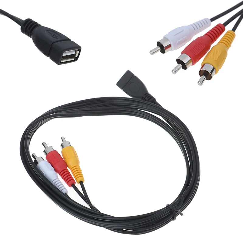 Новинка 5 футов/1 м USB 2 0 мама до 3 RCA Мужской Видео A/V практичный адаптер для
