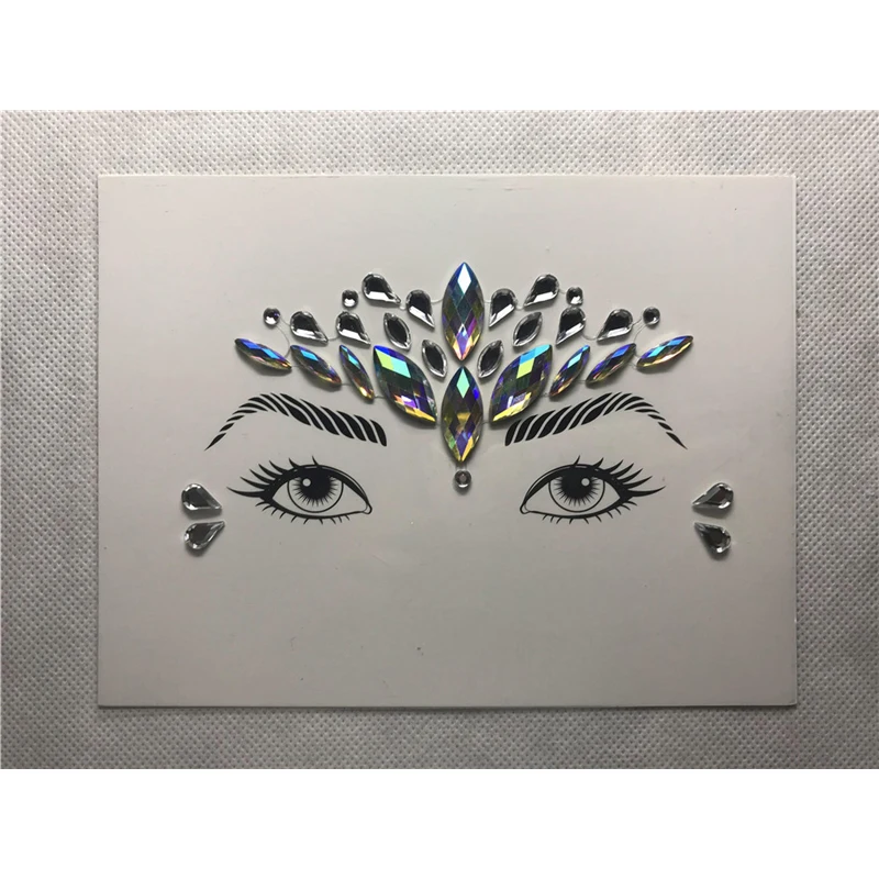 Временные блестящие тату-наклейки со стразами украшения для лица драгоценные