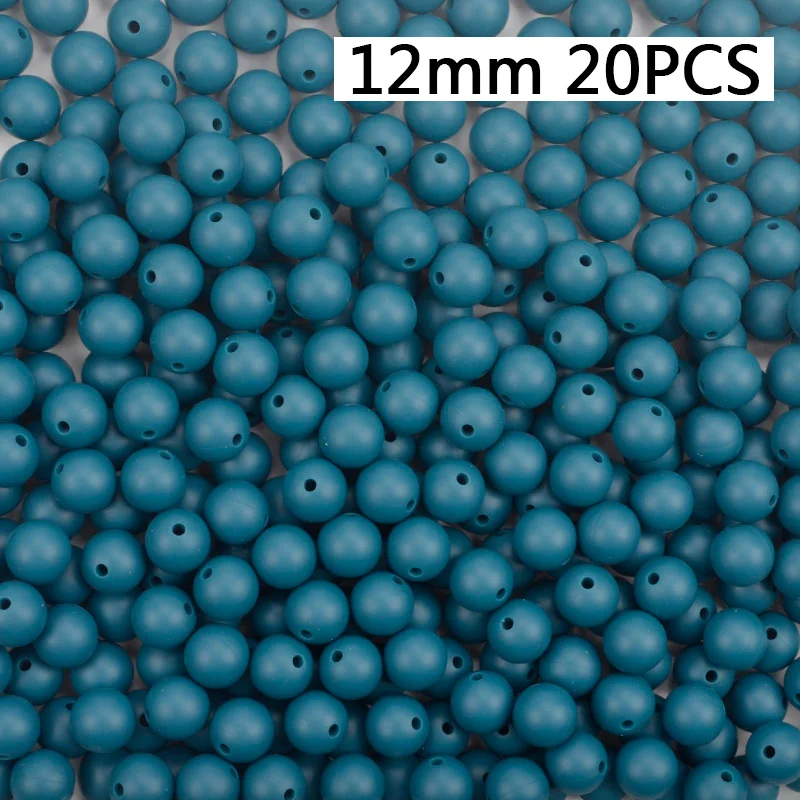 12mm-20PCS Силиконовые бусы 9/12/15 мм Детские Прорезыватель для зубов круглый Прорезывания Зубов Силиконовые Бусины Perle силиконовый зубного прикуса станет заметно Прорезывания Зубов Бусины для изготовления ювелирных изделий - Цвет: 12mm-20PCS