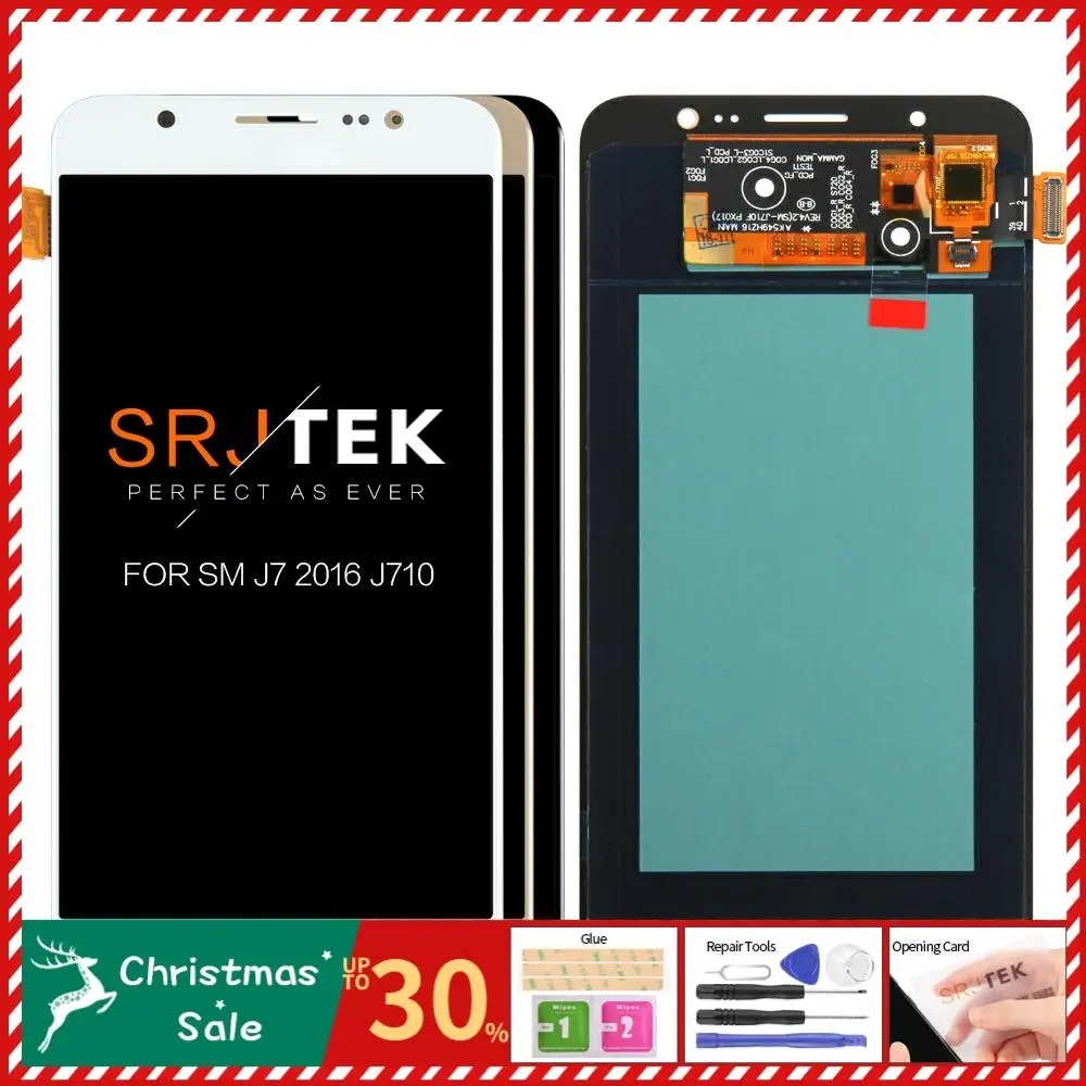 Для Samsung Galaxy J7 j710 J710F J710FN J710M J710Y ЖК-дисплей Дисплей активно-матричные осид, ЖК-дисплей s кодирующий преобразователь сенсорного экрана в сборе Замена