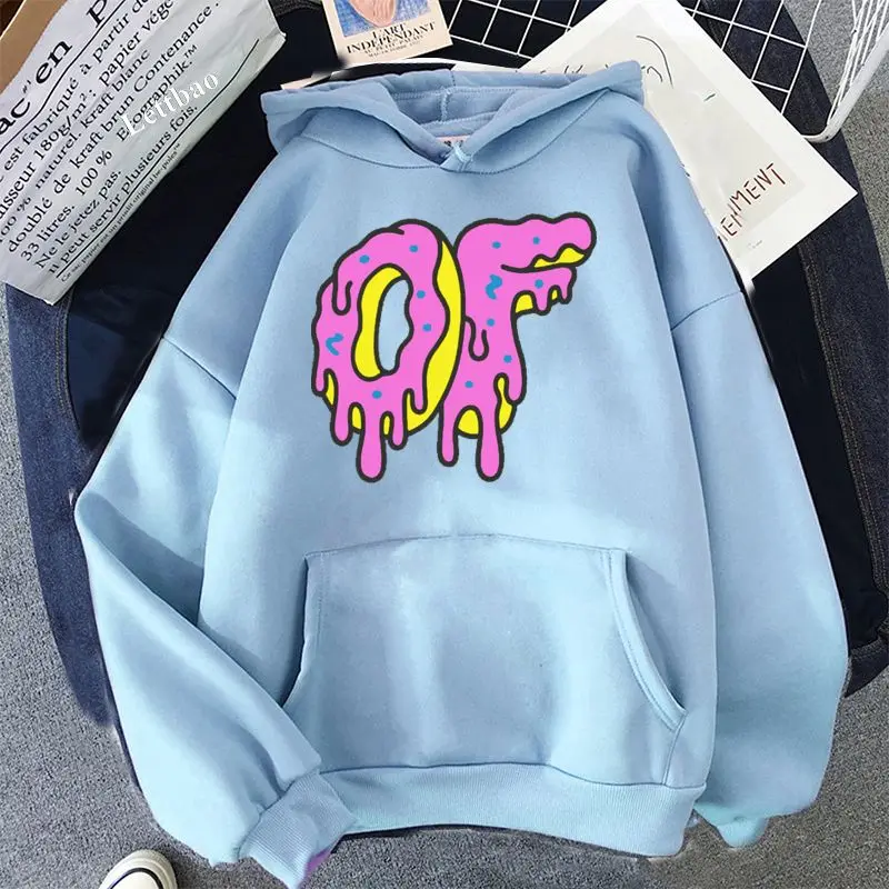 Свитшот женский с пончиками длинным рукавом осень 2021 | Женская одежда