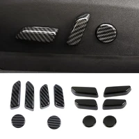 for tesla model 3 model y carbon fiber color seat adjust switch button trim cover black abs car interior accessories